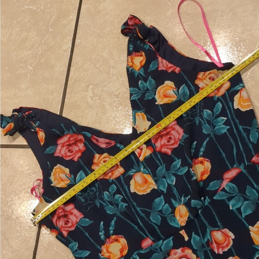 Betsey Johnson Navy Blue Floral Print Maxi Dress - Picture 3 of 5
